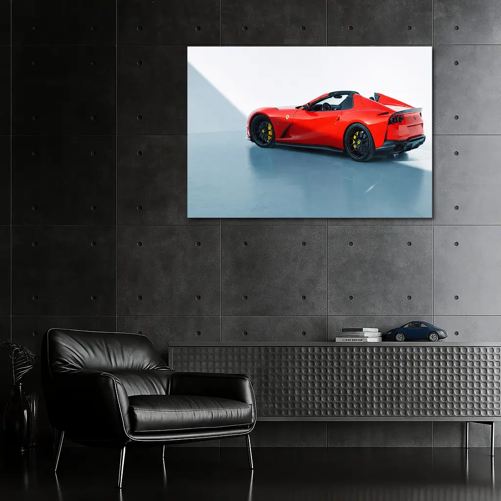 Ferrari 812 GTS Red Supercar Studio Shot – Wall Art