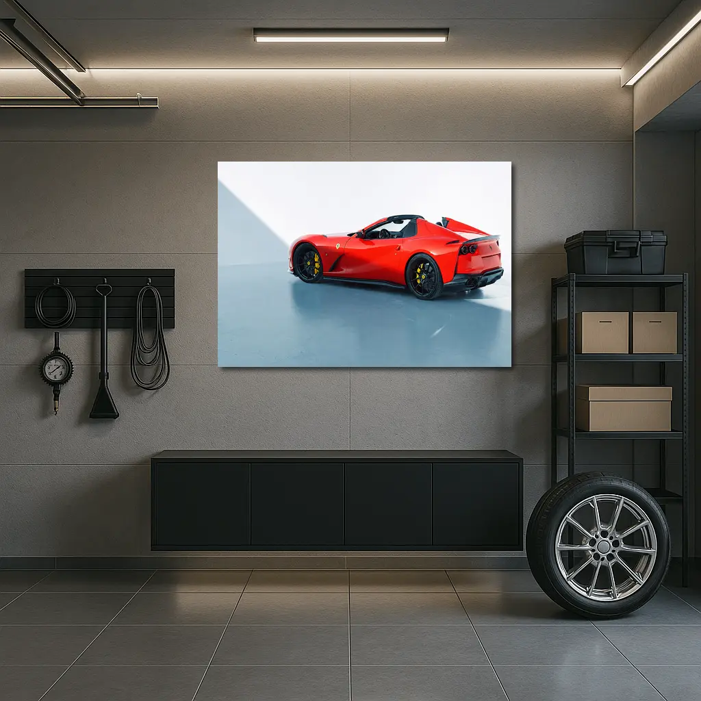 Ferrari 812 GTS Red Supercar Studio Shot – Wall Art