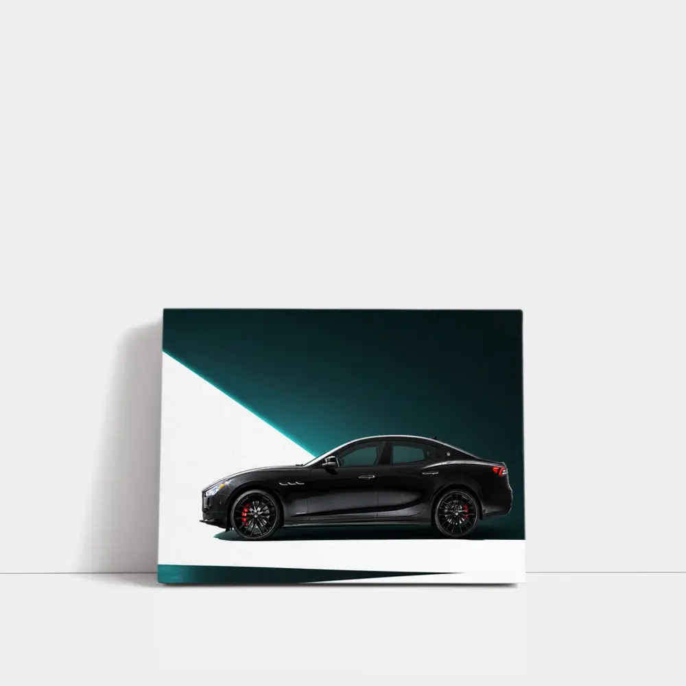 Maserati Ghibli Black Sedan Studio Shot – Wall Art