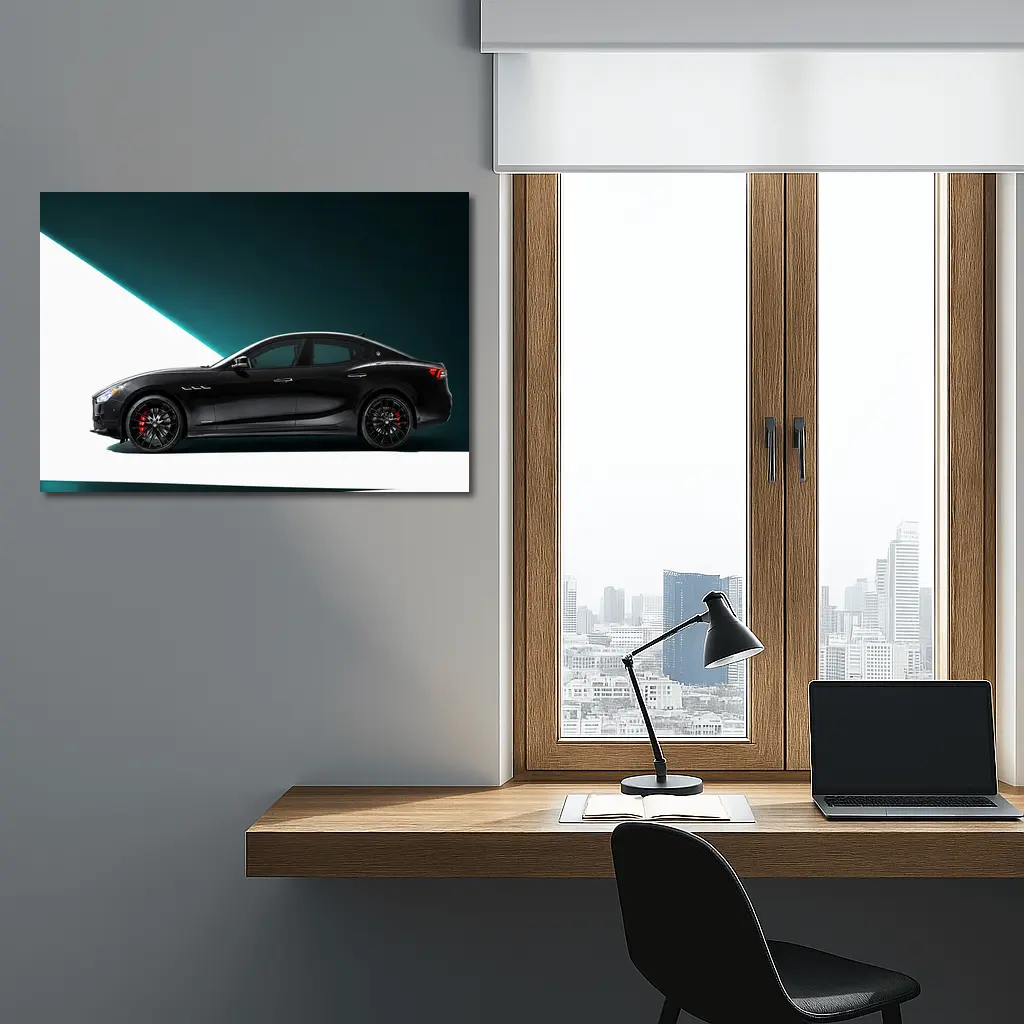 Maserati Ghibli Black Sedan Studio Shot – Wall Art