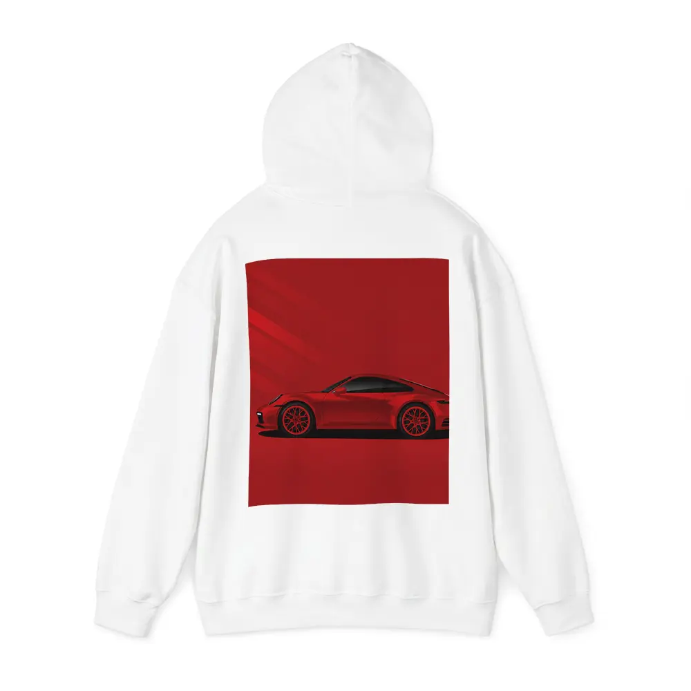 Red Porsche 911 Minimal Bold Red Background – Hoodies