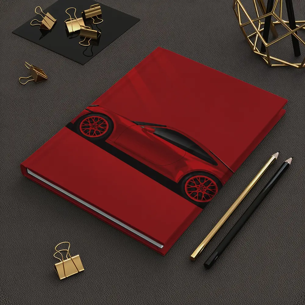 Red Porsche 911 Minimal Bold Red Background – Notebooks