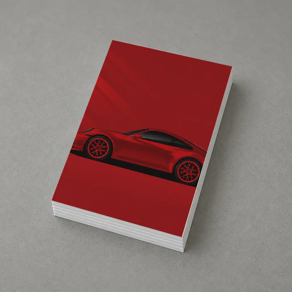 Red Porsche 911 Minimal Bold Red Background – Postcards