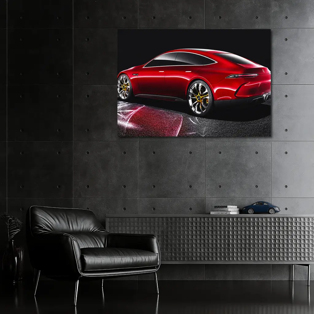 Mercedes AMG GT Red Concept Dark Background – Wall Art