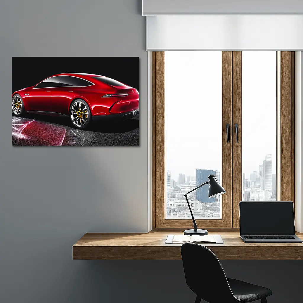 Mercedes AMG GT Red Concept Dark Background – Wall Art