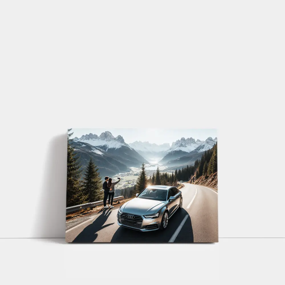 Audi A7 Silver Mountain Alpine Road Drive – Wall Art