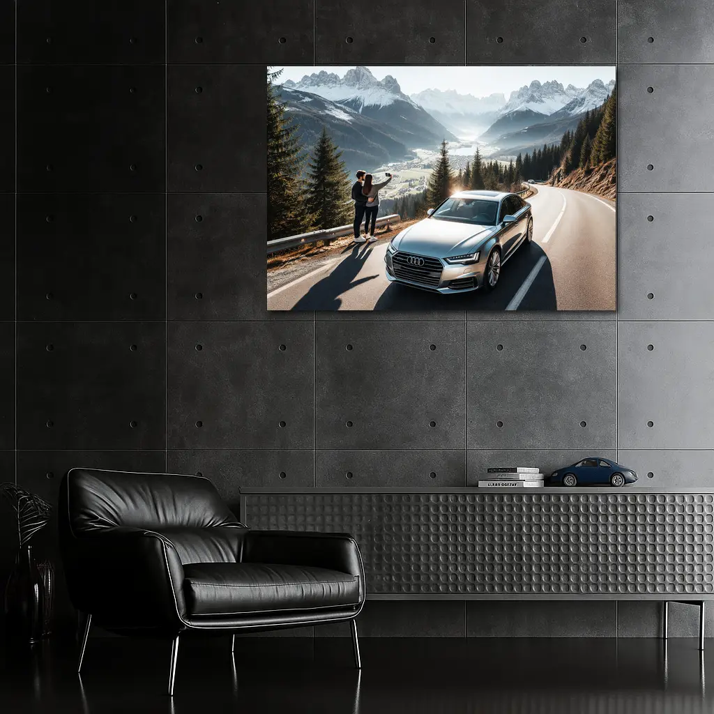 Audi A7 Silver Mountain Alpine Road Drive – Wall Art