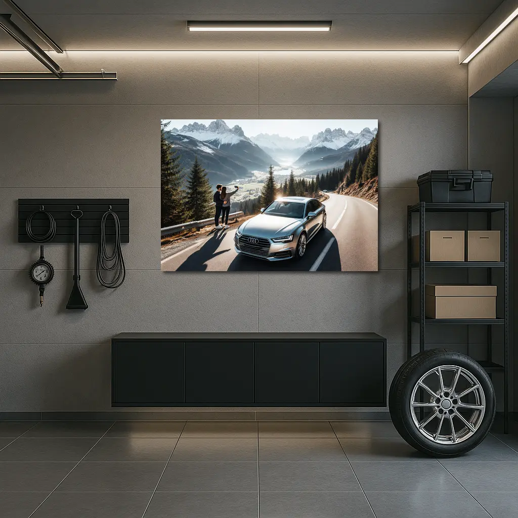 Audi A7 Silver Mountain Alpine Road Drive – Wall Art