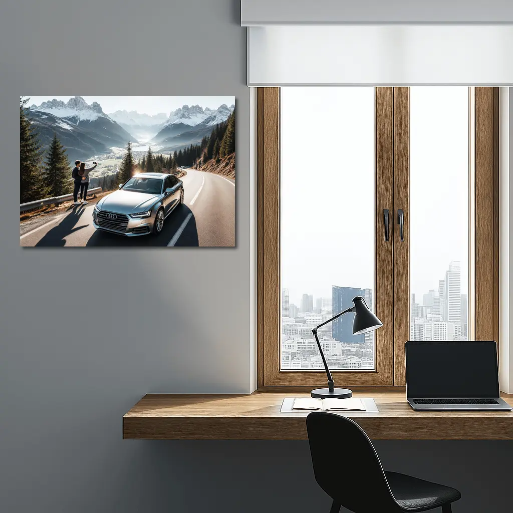 Audi A7 Silver Mountain Alpine Road Drive – Wall Art