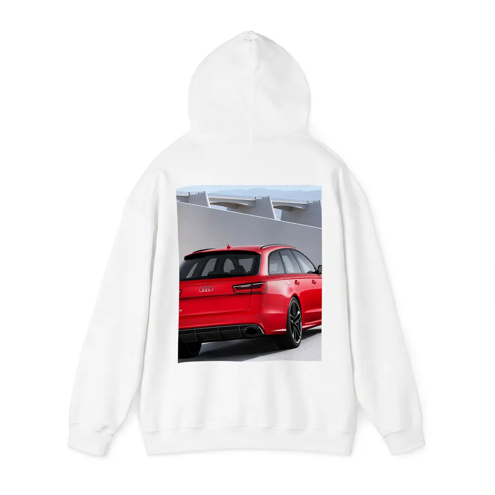 Audi RS6 Red Rear Concrete Architecture – Hoodies