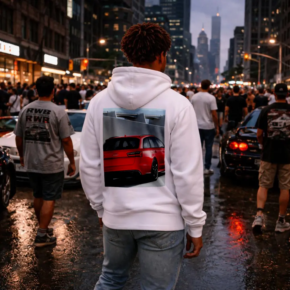 Audi RS6 Red Rear Concrete Architecture – Hoodies