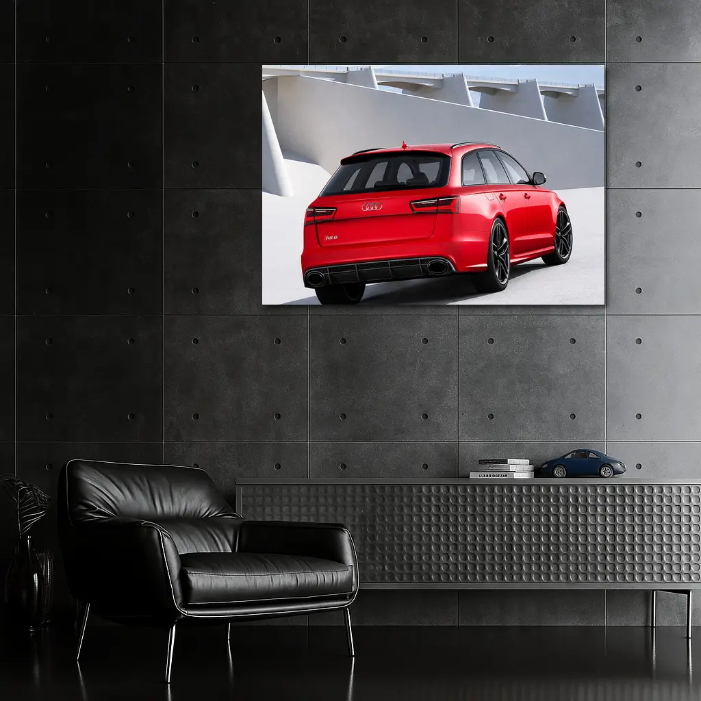 Audi RS6 Red Rear Concrete Architecture – Wall Art