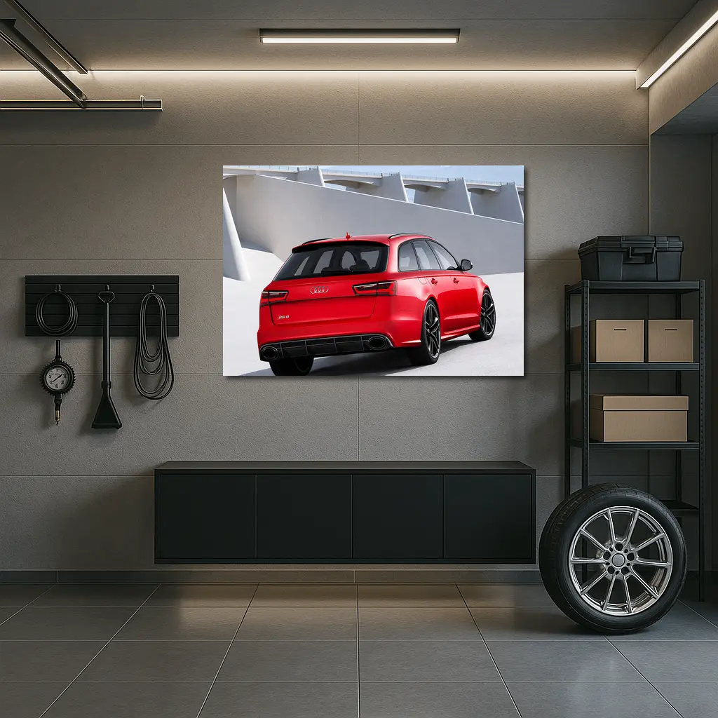 Audi RS6 Red Rear Concrete Architecture – Wall Art