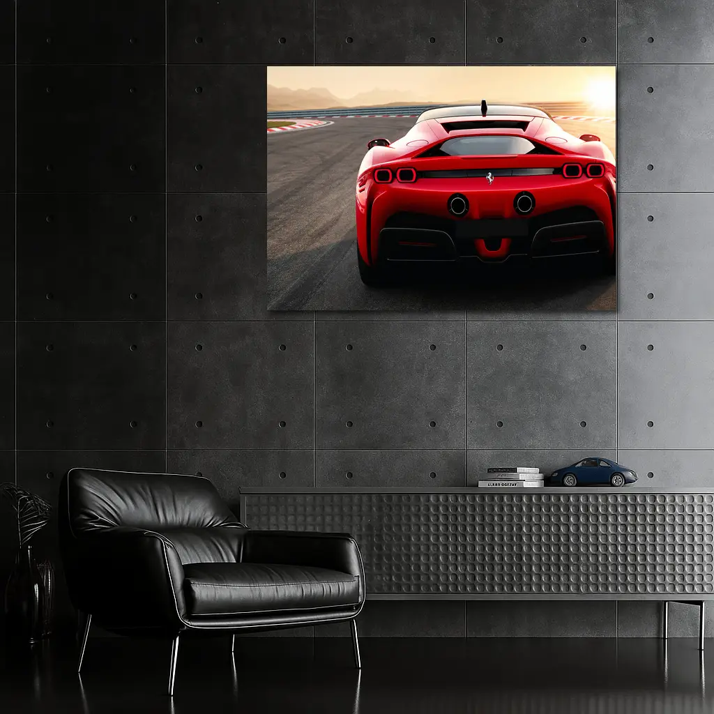 Ferrari SF90 Stradale Red Race Track – Wall Art