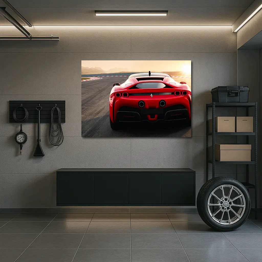 Ferrari SF90 Stradale Red Race Track – Wall Art