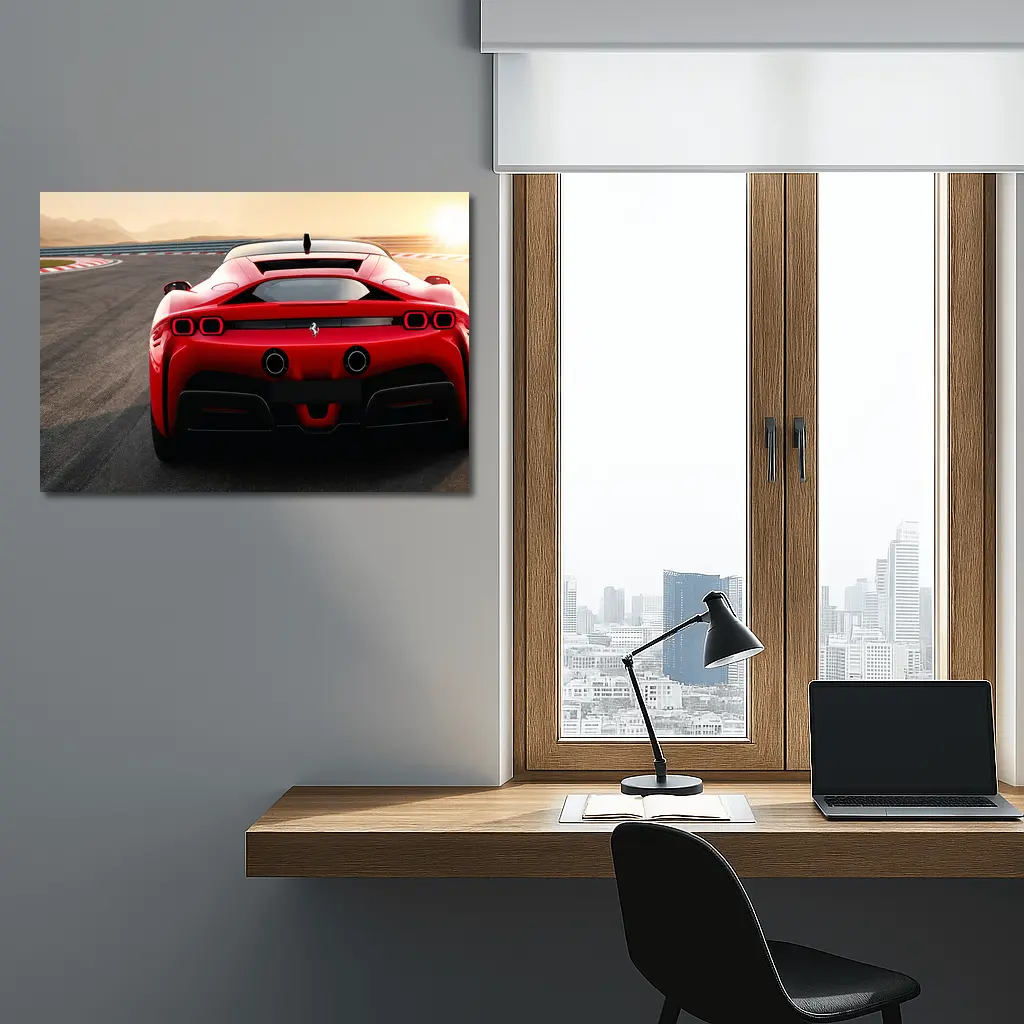 Ferrari SF90 Stradale Red Race Track – Wall Art