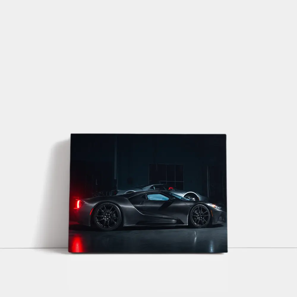 Ford GT Supercar Dark Garage Side Profile – Wall Art