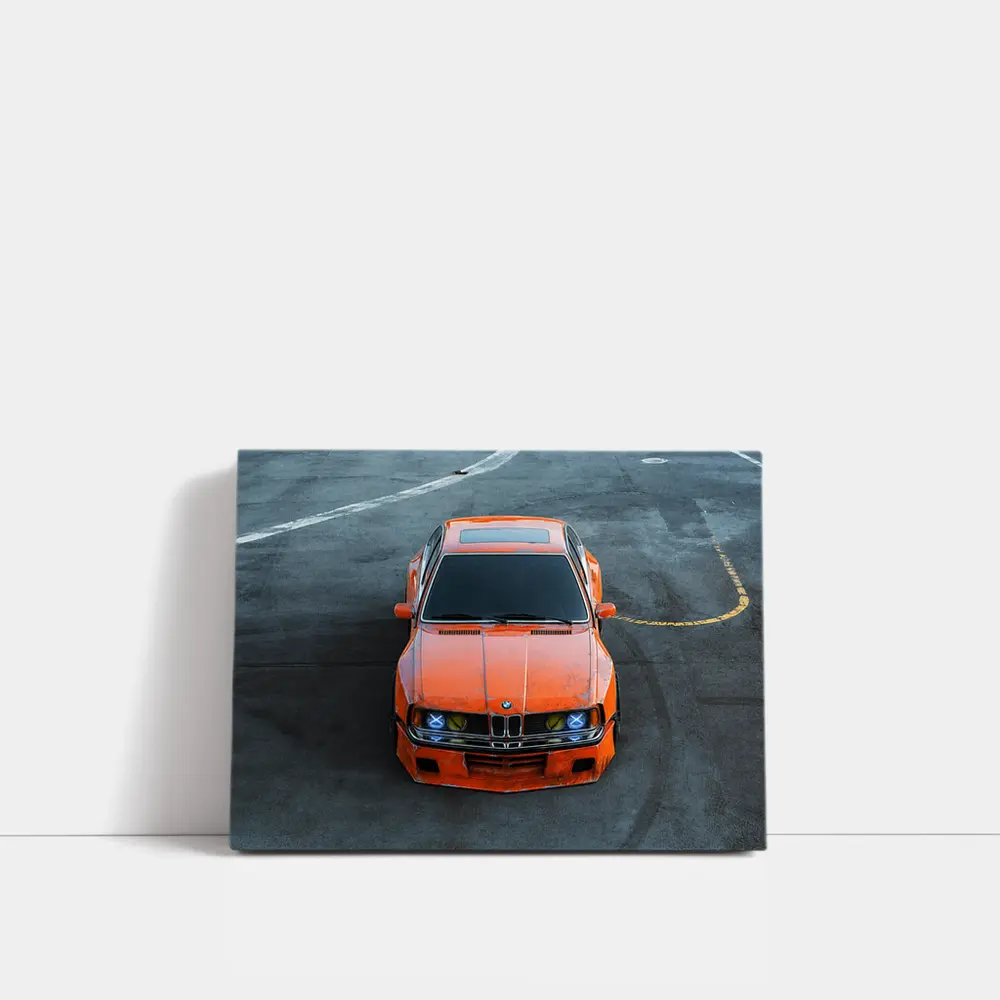 BMW 3 Series Orange Custom Wide Body Street – Wall Art