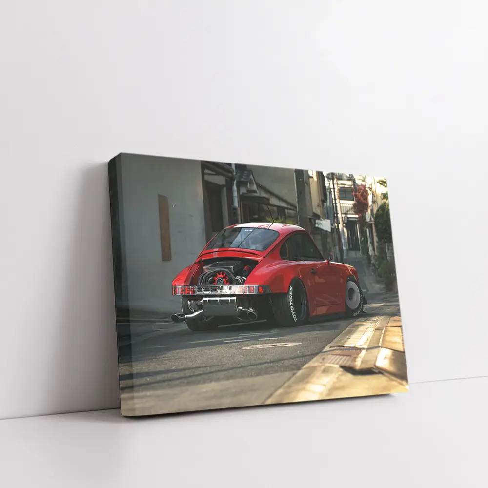 Porsche 911 Red Stance Japanese Street – Wall Art
