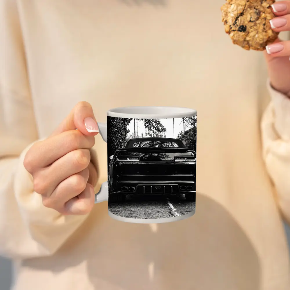 Chevrolet Camaro Black and White Road Shot – Mugs