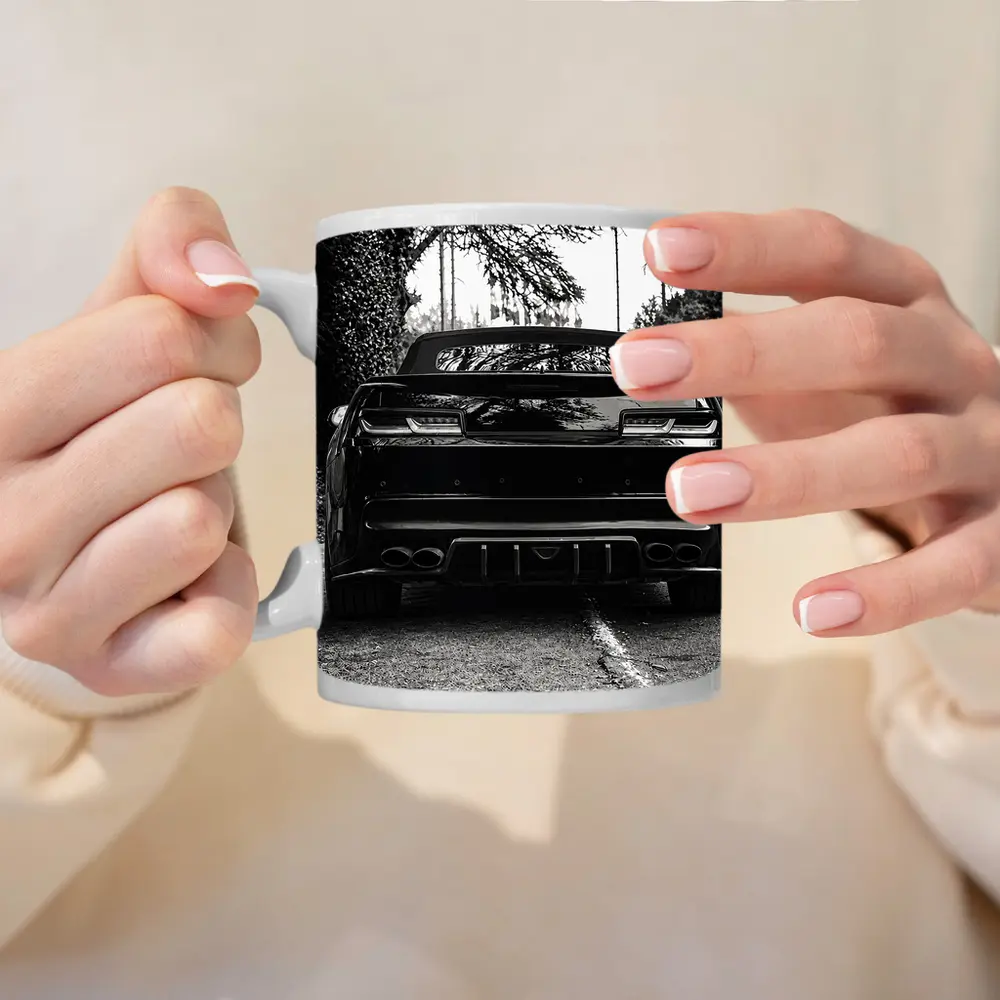 Chevrolet Camaro Black and White Road Shot – Mugs