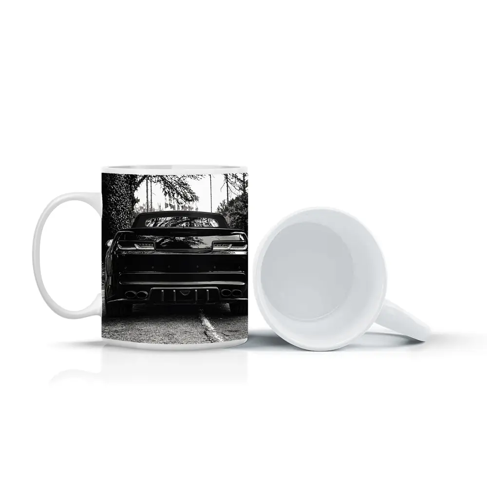Chevrolet Camaro Black and White Road Shot – Mugs