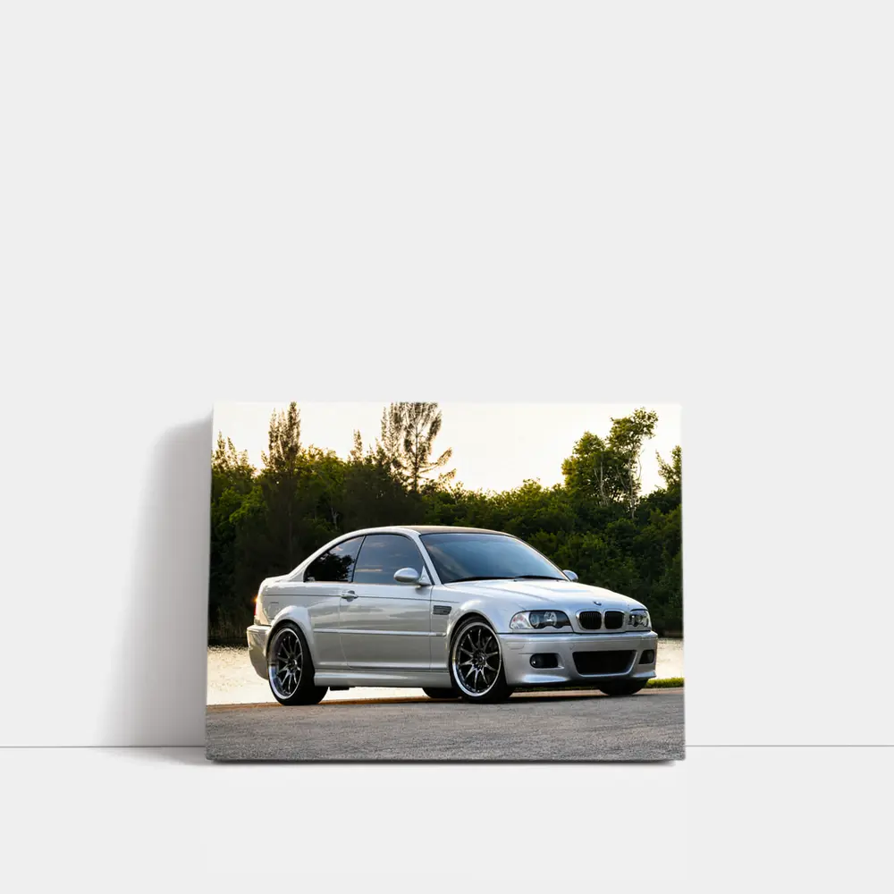 BMW M3 E46 Silver Coupe Outdoor Shot – Wall Art