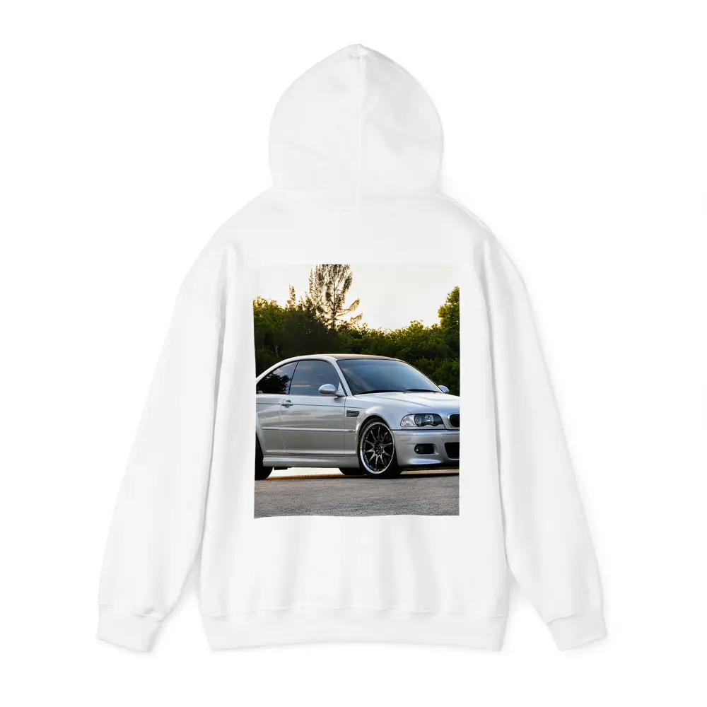 BMW M3 E46 Silver Coupe Outdoor Shot – Hoodies