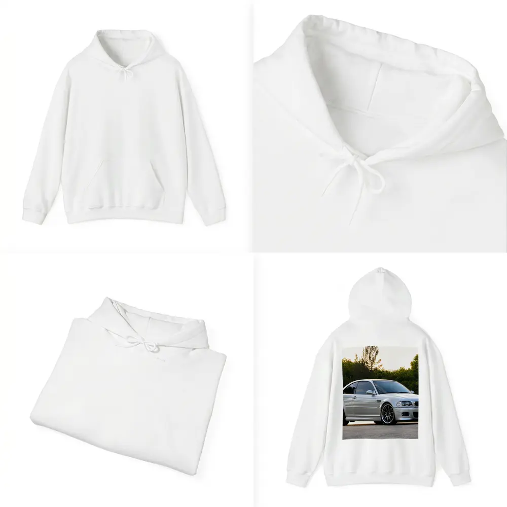 BMW M3 E46 Silver Coupe Outdoor Shot – Hoodies