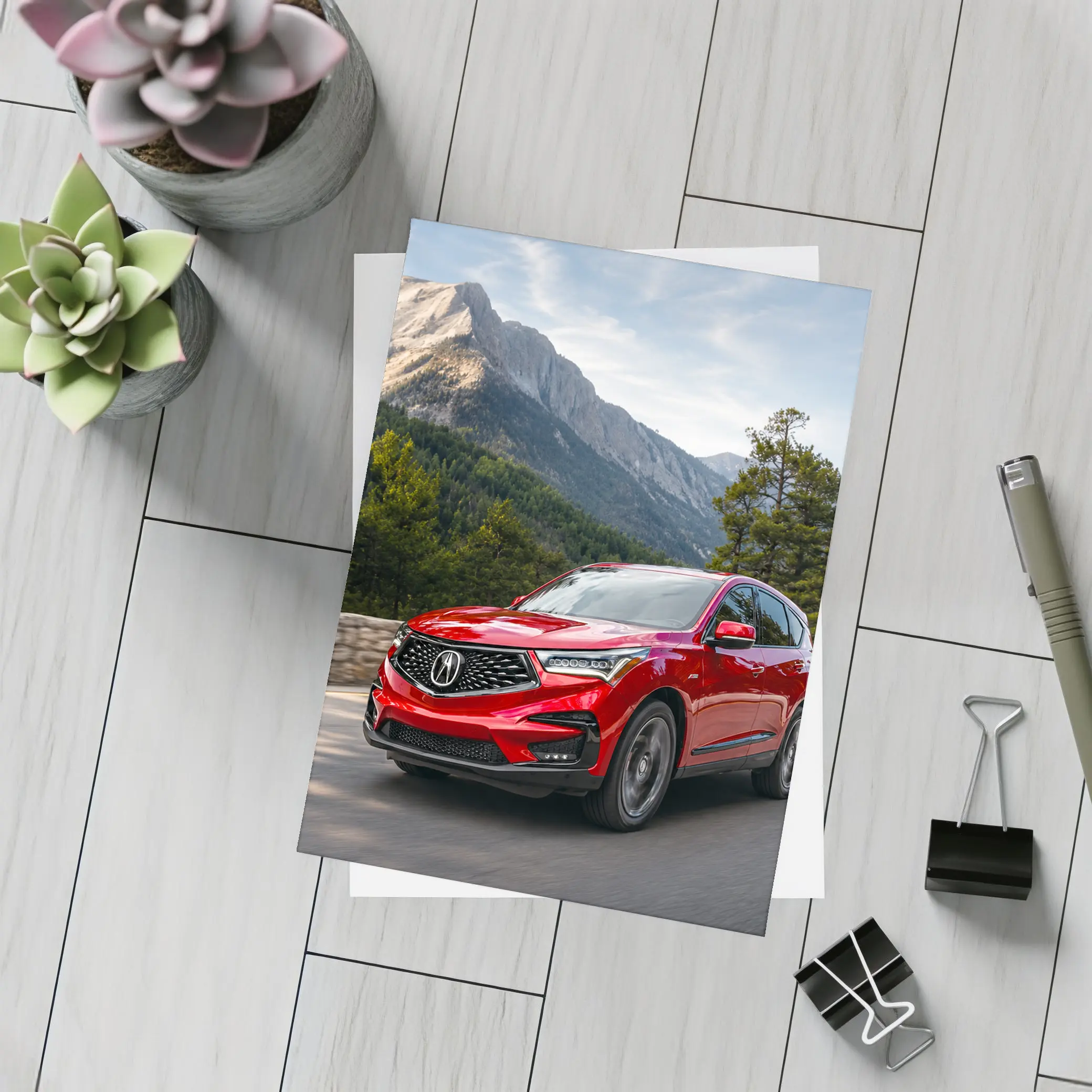 Acura RDX Red SUV Mountain Road Drive – Postcards