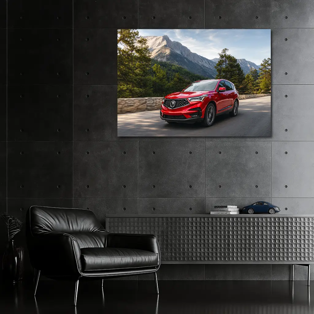 Acura RDX Red SUV Mountain Road Drive – Wall Art
