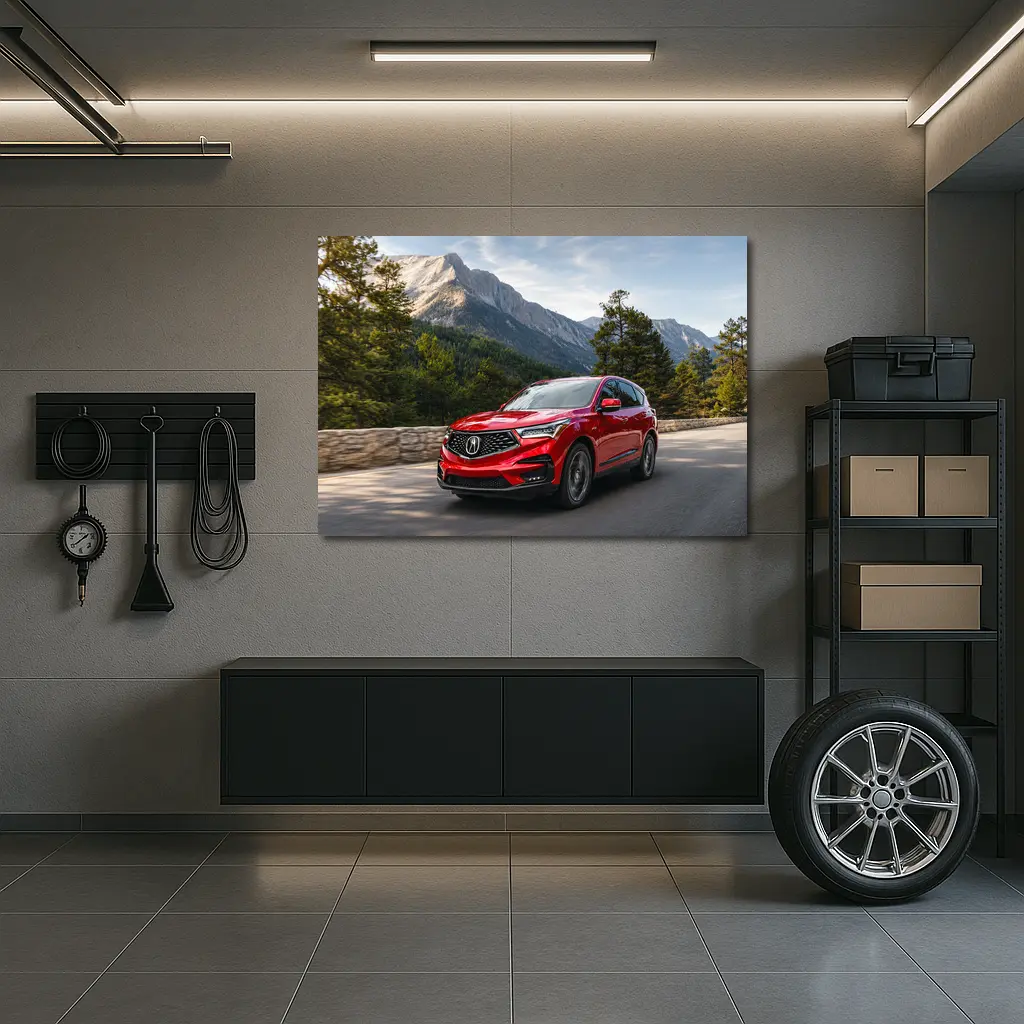 Acura RDX Red SUV Mountain Road Drive – Wall Art