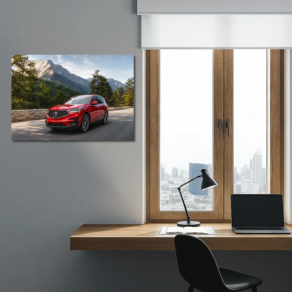 Acura RDX Red SUV Mountain Road Drive – Wall Art