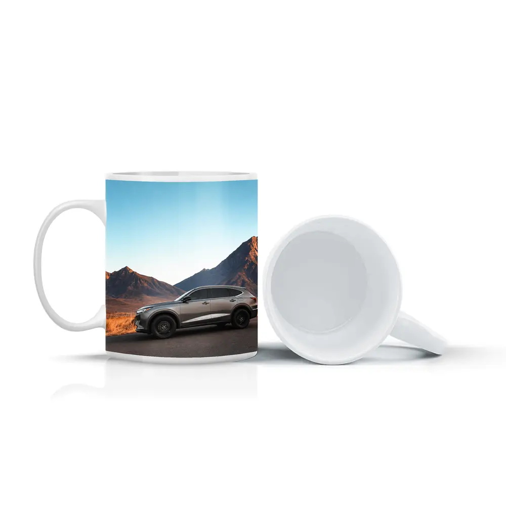 Acura MDX Silver SUV Mountain Landscape – Mugs