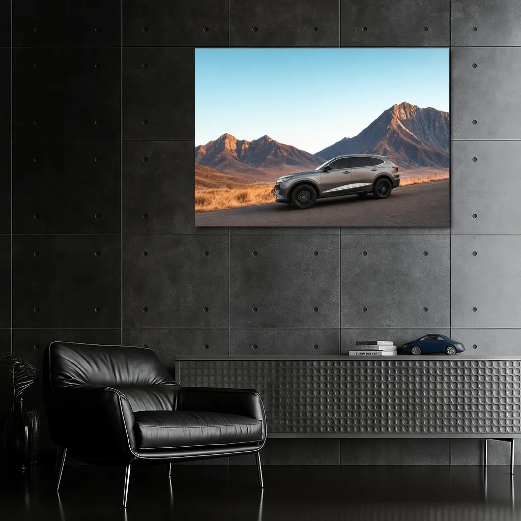 Acura MDX Silver SUV Mountain Landscape – Wall Art