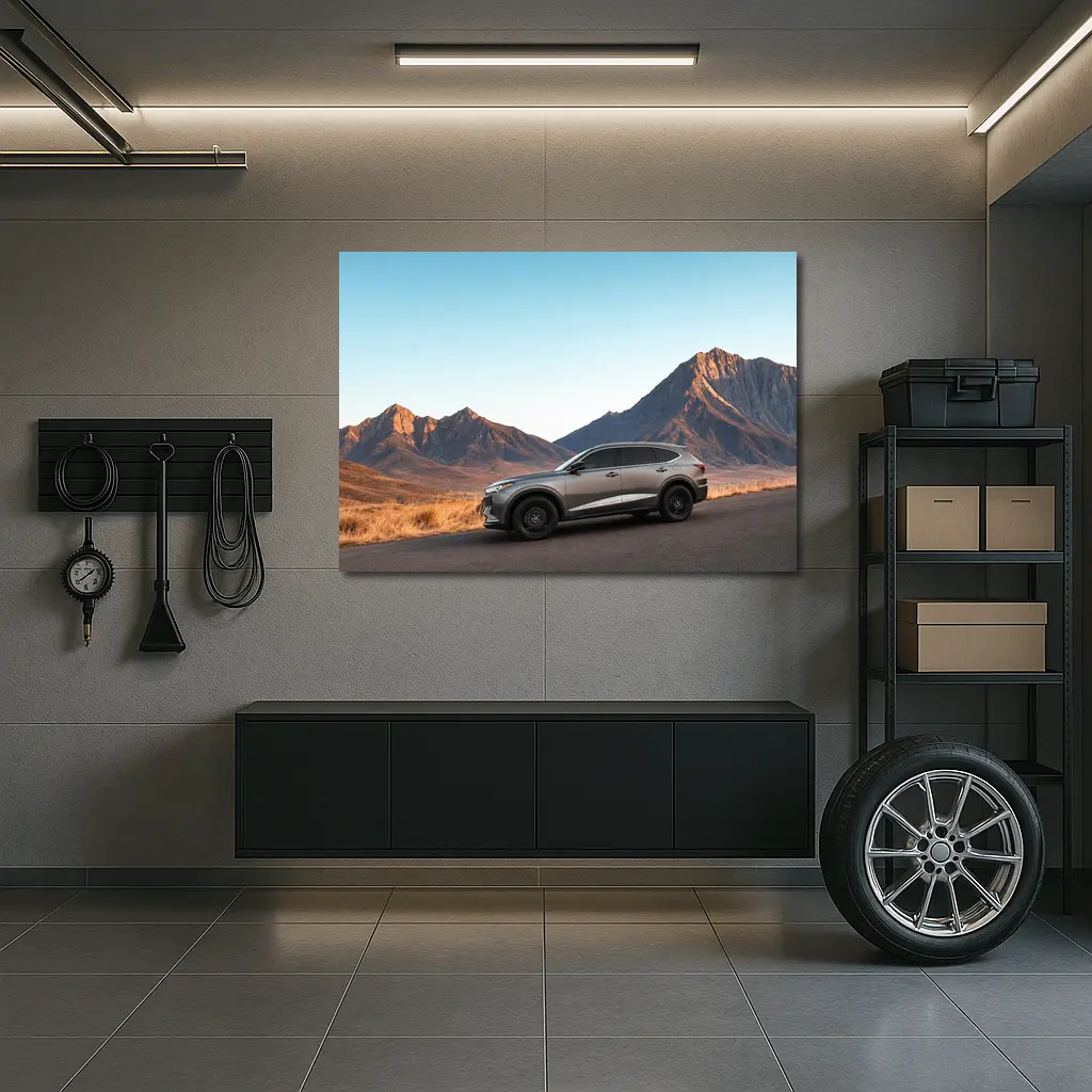 Acura MDX Silver SUV Mountain Landscape – Wall Art