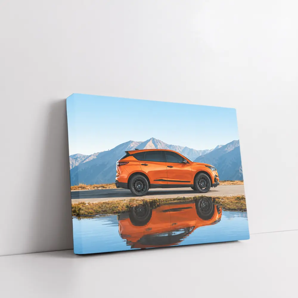 Acura RDX Orange SUV Mountain Reflection – Wall Art
