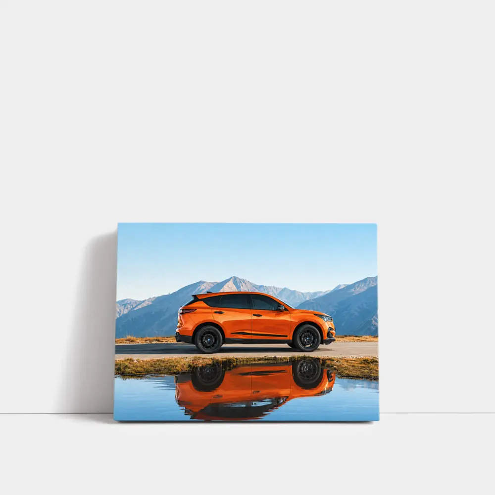 Acura RDX Orange SUV Mountain Reflection – Wall Art