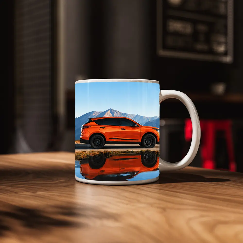 Acura RDX Orange SUV Mountain Reflection – Mugs