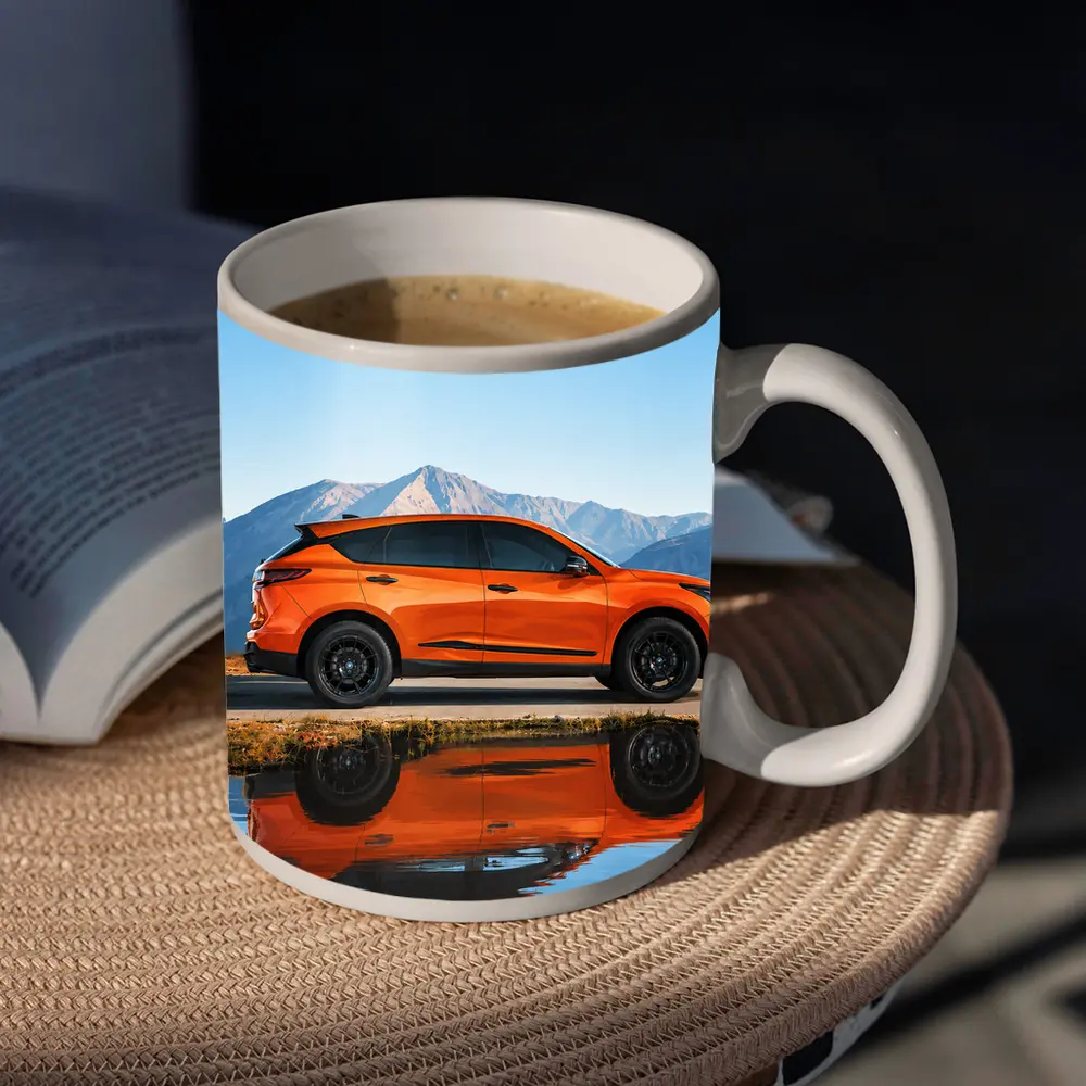 Acura RDX Orange SUV Mountain Reflection – Mugs