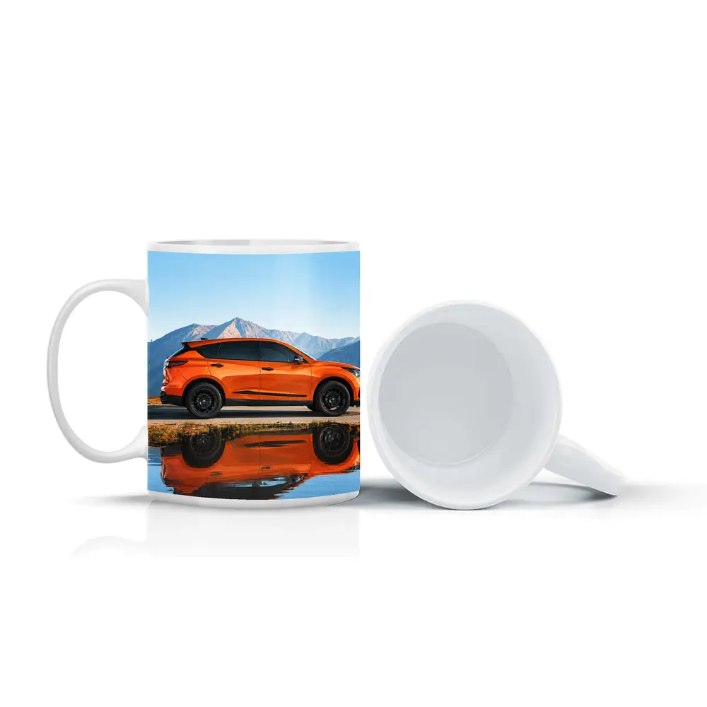 Acura RDX Orange SUV Mountain Reflection – Mugs