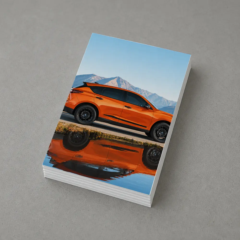 Acura RDX Orange SUV Mountain Reflection – Postcards