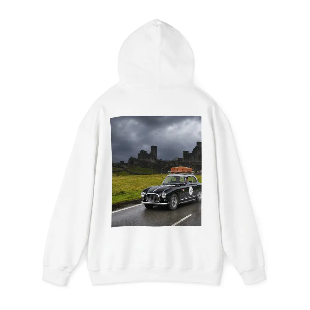 Classic Ferrari Coupe Rainy Castle Ruins – Hoodies