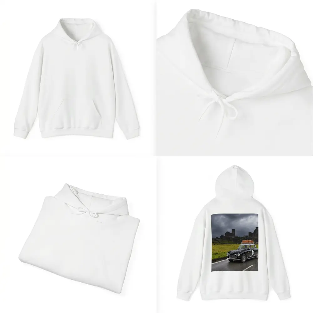 Classic Ferrari Coupe Rainy Castle Ruins – Hoodies