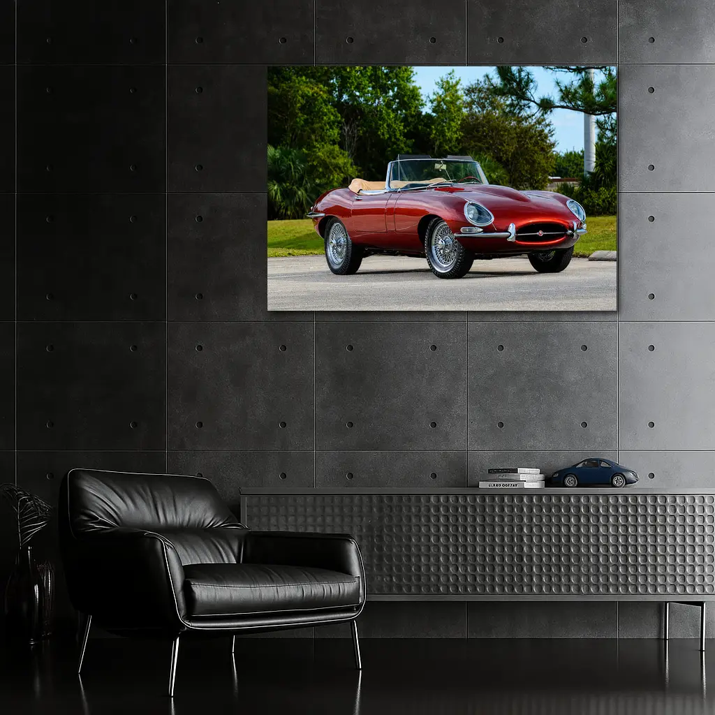 Jaguar E-Type Classic Roadster Outdoor Setting – Wall Art