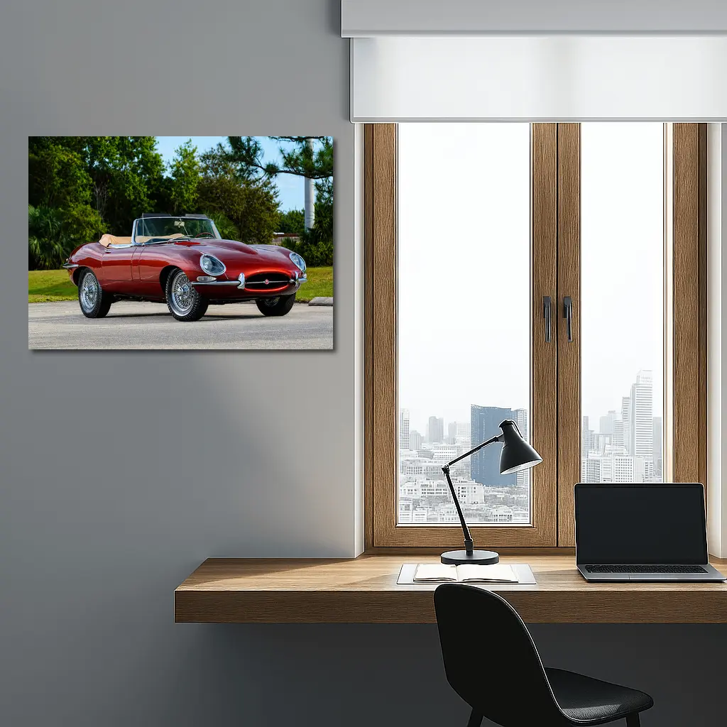 Jaguar E-Type Classic Roadster Outdoor Setting – Wall Art