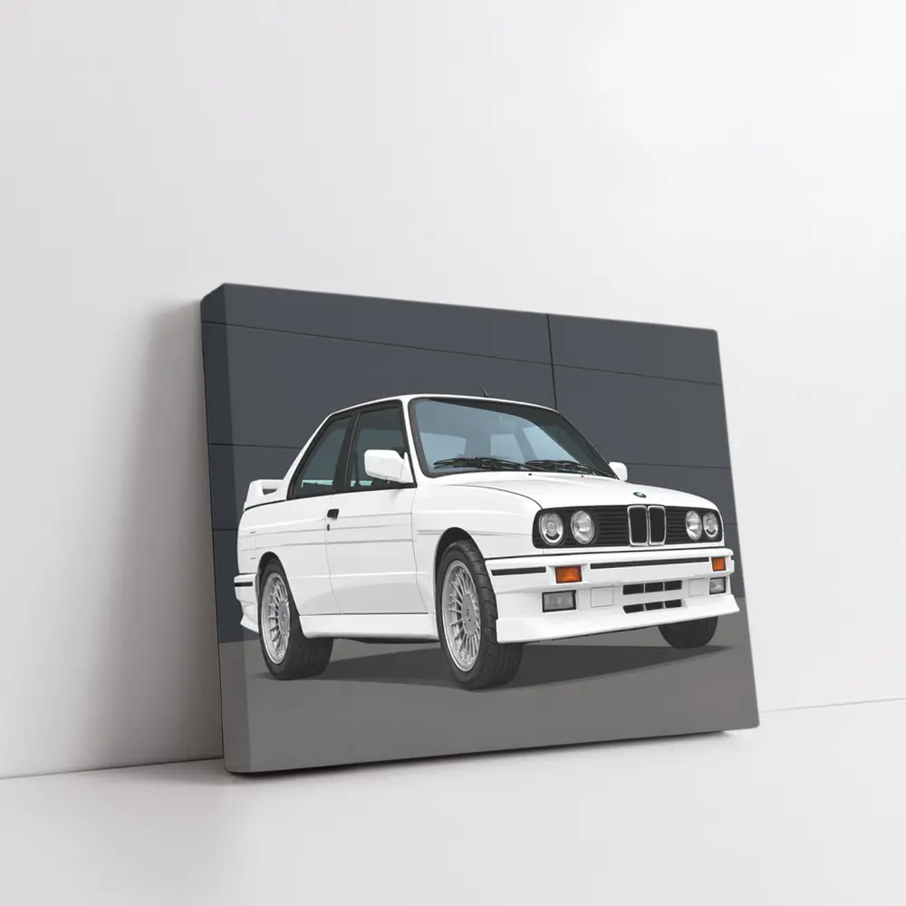 BMW M3 E30 White Classic Sport Coupe – Wall Art