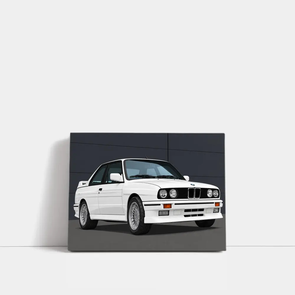 BMW M3 E30 White Classic Sport Coupe – Wall Art