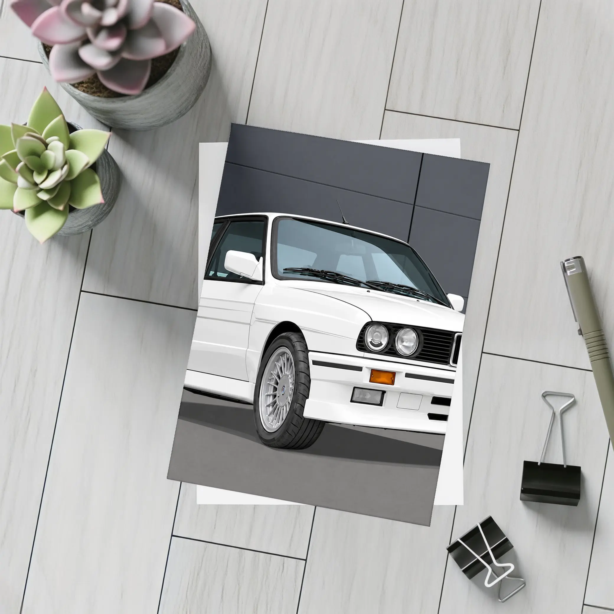 BMW M3 E30 White Classic Sport Coupe – Postcards