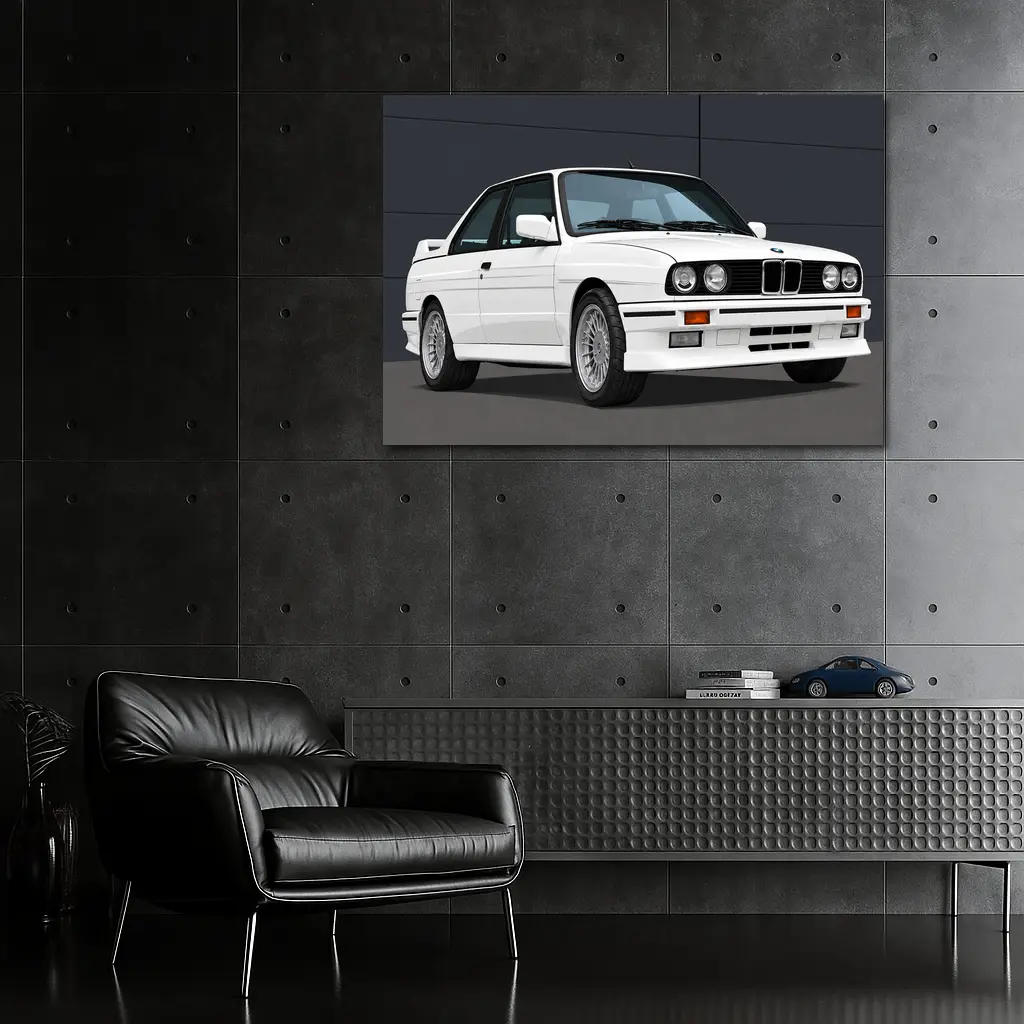 BMW M3 E30 White Classic Sport Coupe – Wall Art